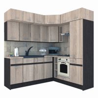 Bucatarie de Colt BIG GENA NEW ST. 190-220, Stejar Sonoma